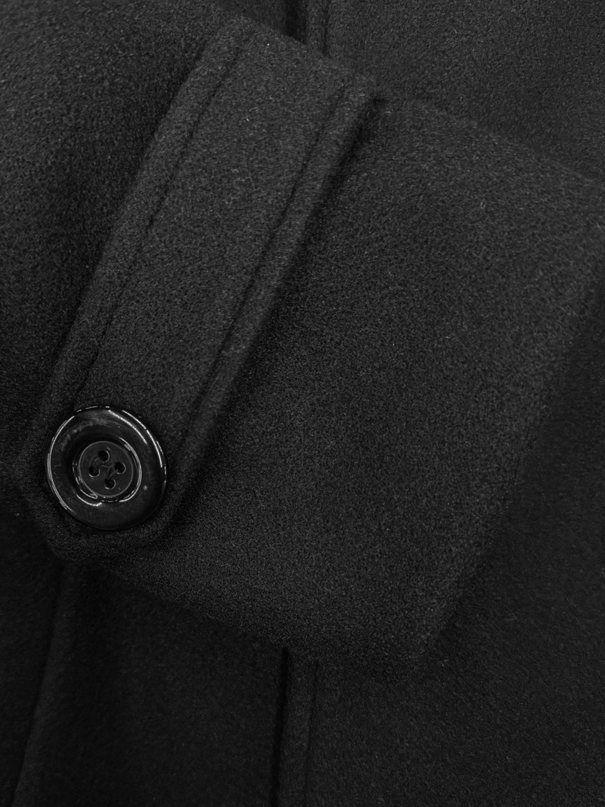 Manteau long pour homme, à revers, gris foncé