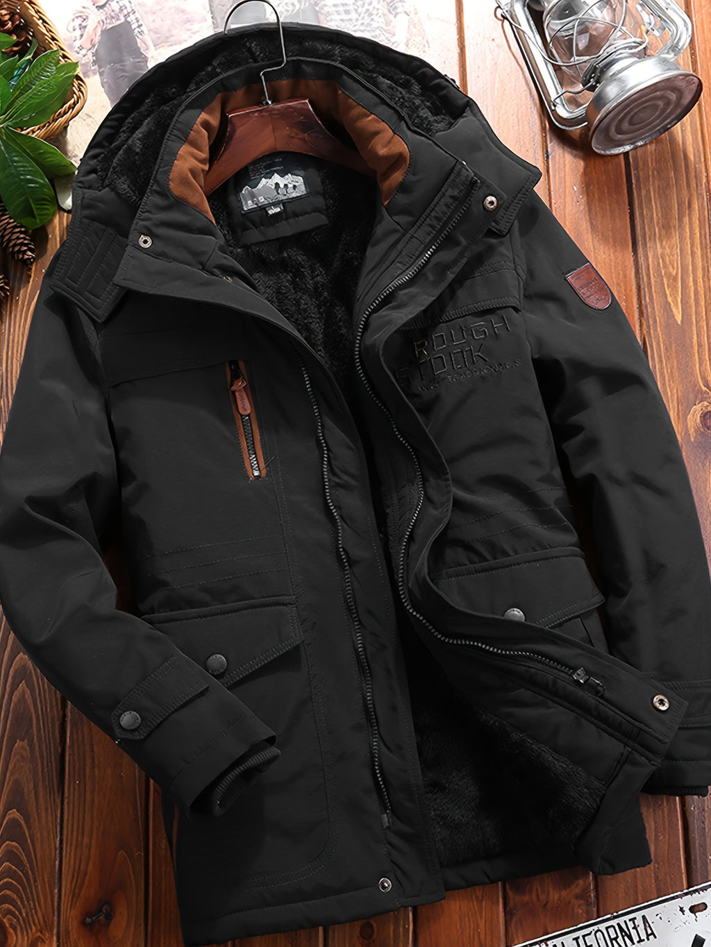 Veste pour homme, polaire, à capuche, bleu foncé
