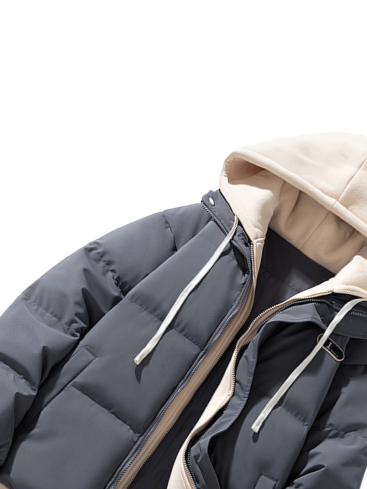 Manteau pour homme, à capuche, kaki foncé