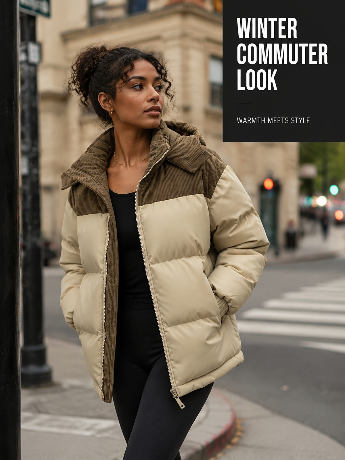 Manteau matelassé pour homme, velours côtelé, à capuche