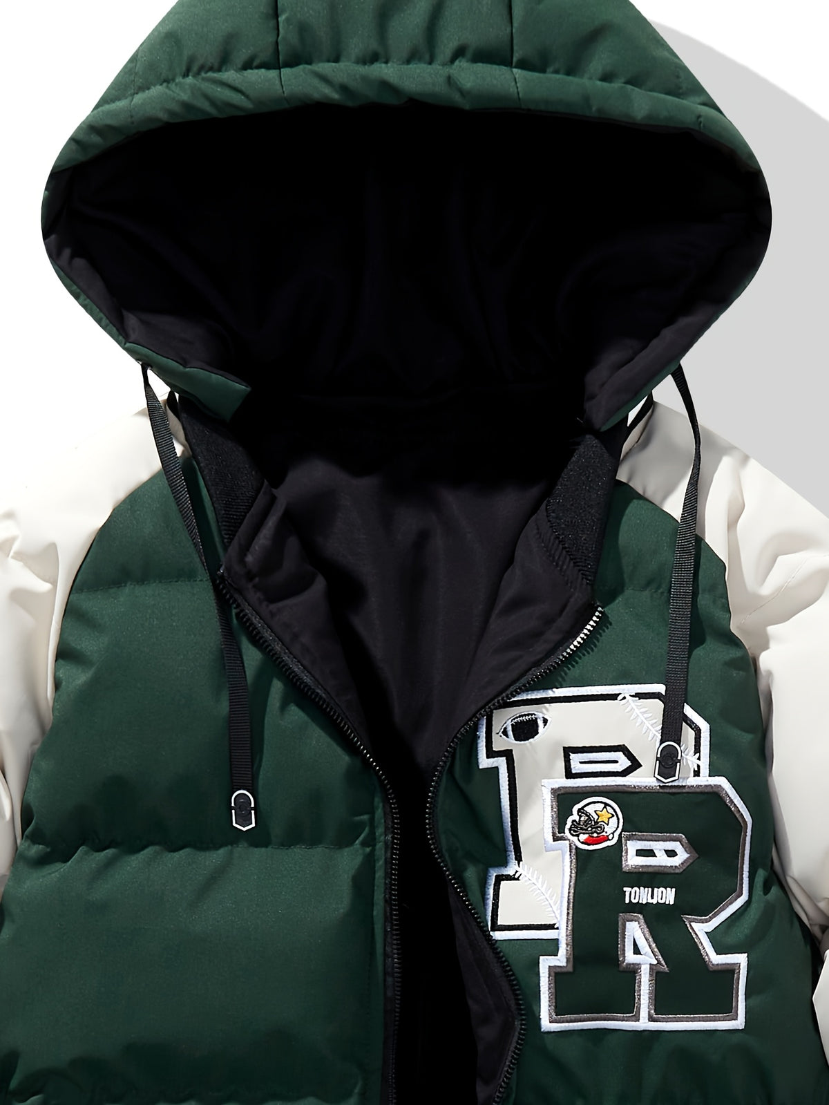 Manteau matelassé pour homme, coupe-vent, à capuche, vert