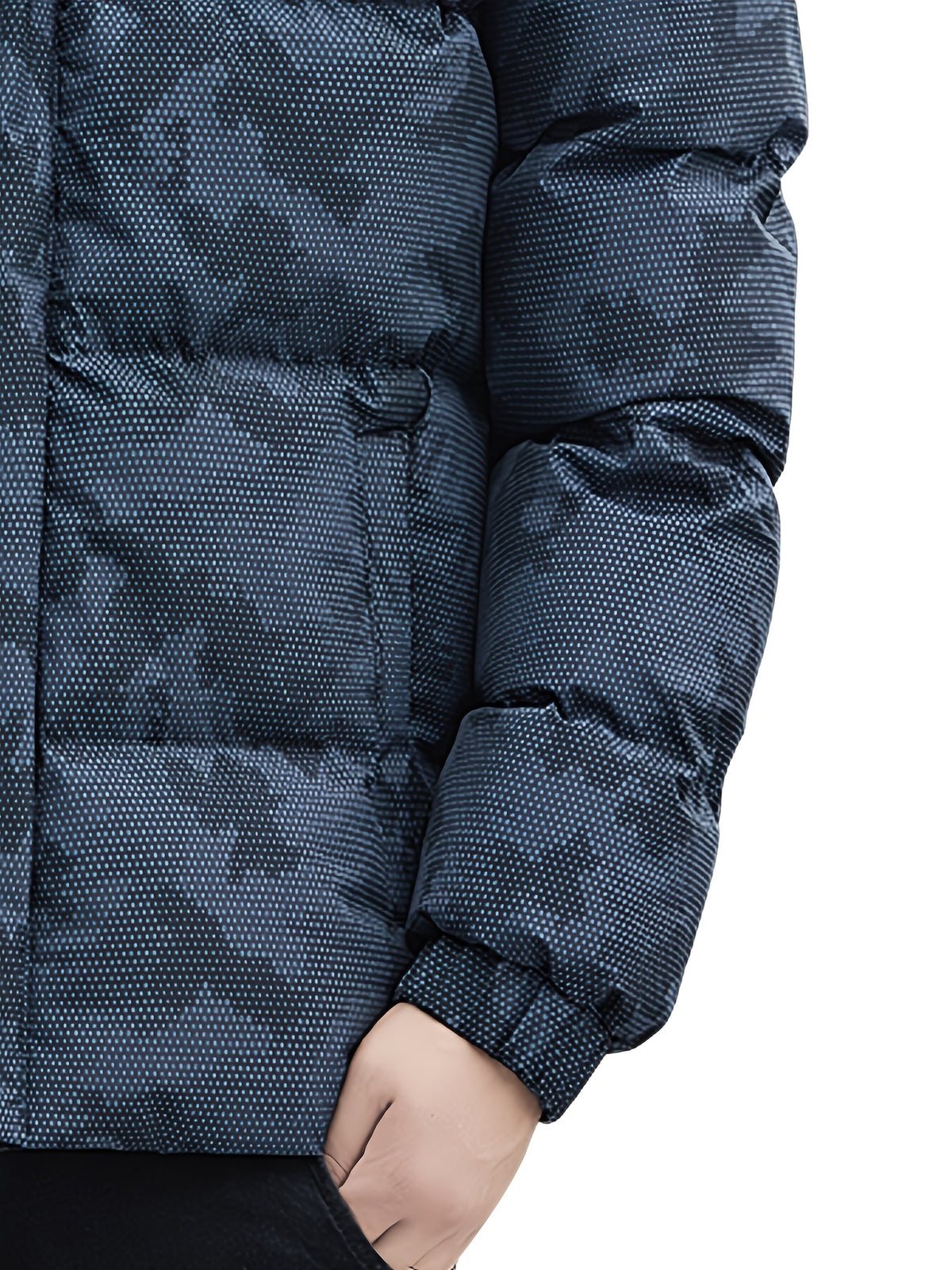 Manteau matelassé pour homme, coupe-vent, à capuche, bleu clair