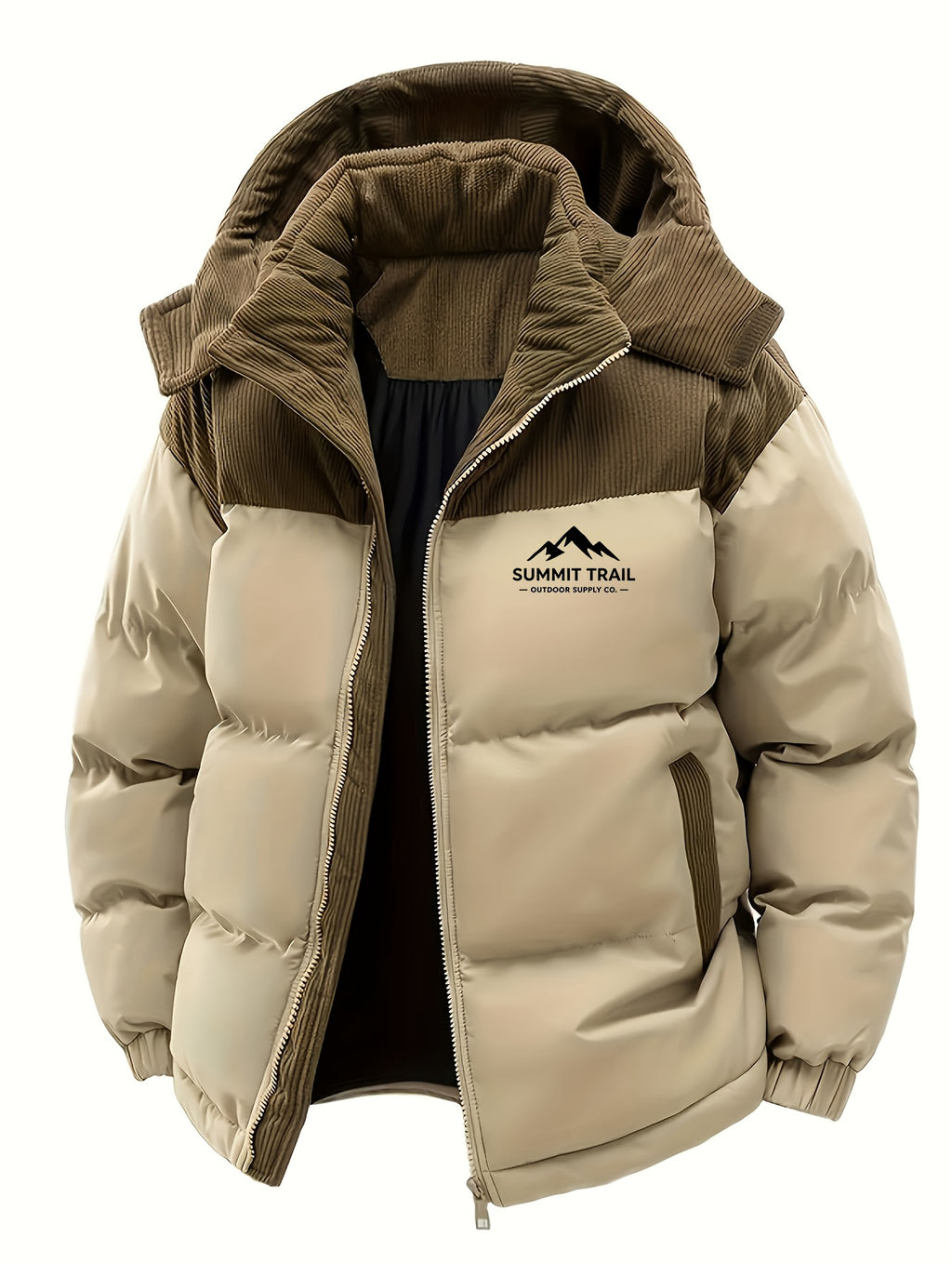 Veste pour homme, patchwork, à capuche