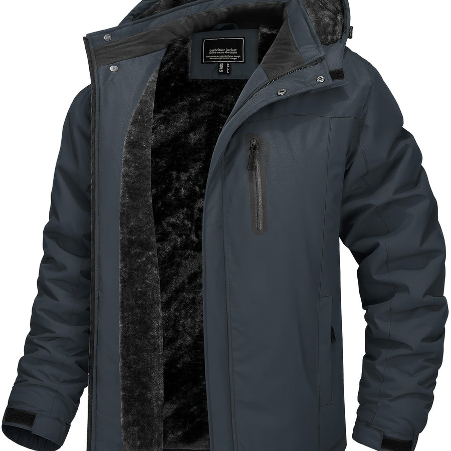 Veste pour homme, capuche amovible, vert militaire long, vue 5