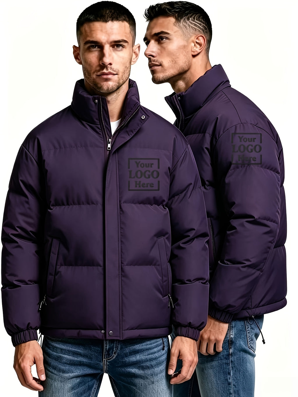 Veste pour homme, à col montant, violet