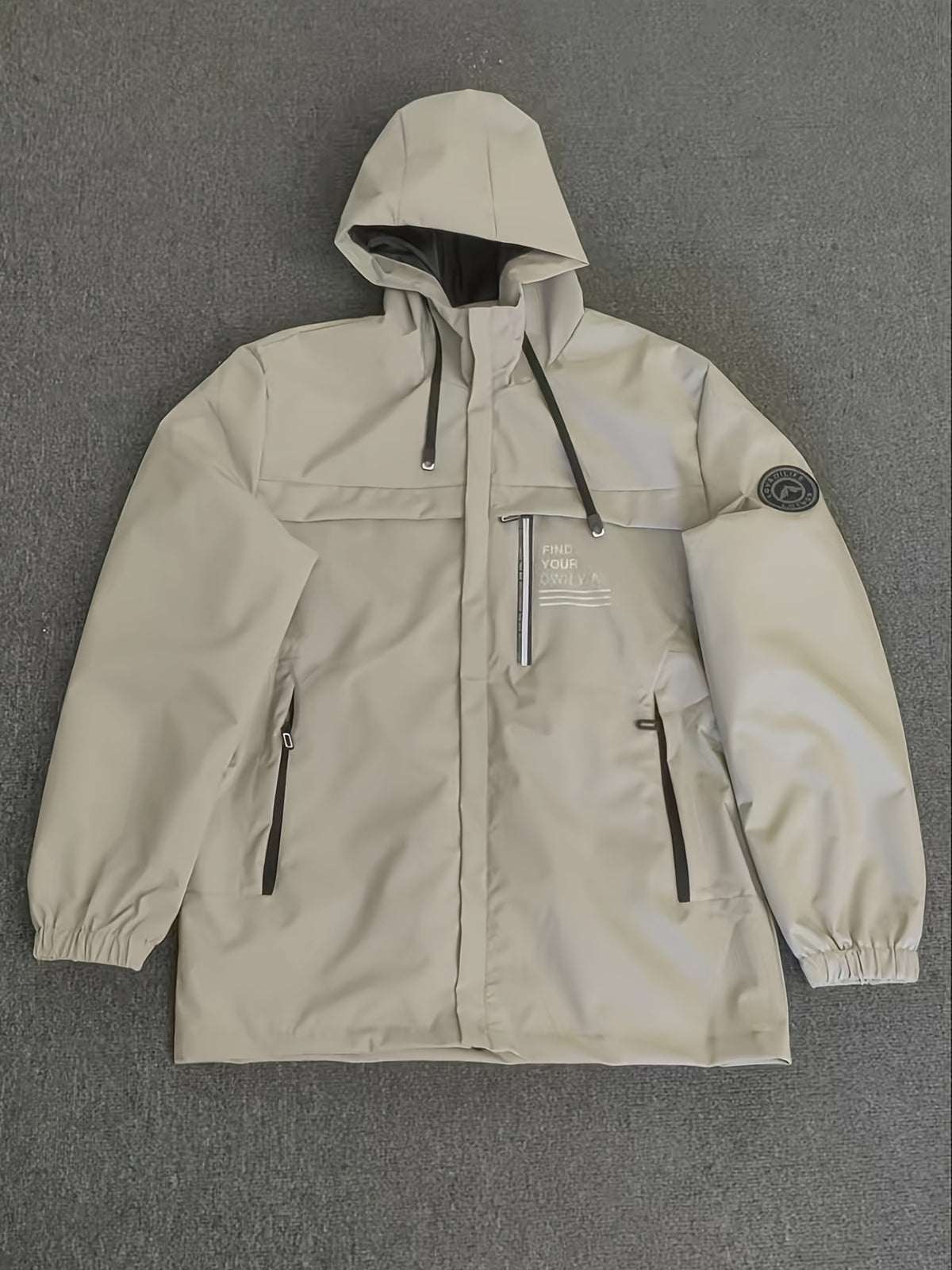 Veste long pour homme, coupe-vent, à capuche, vert clair