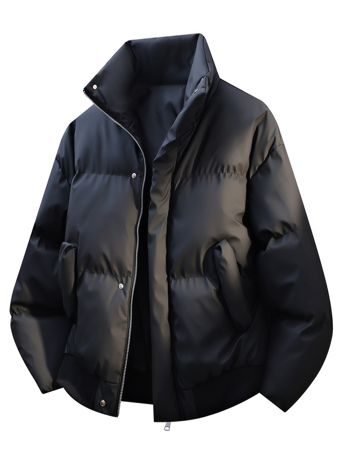 Manteau matelassé pour homme, coupe-vent, à revers, abricot