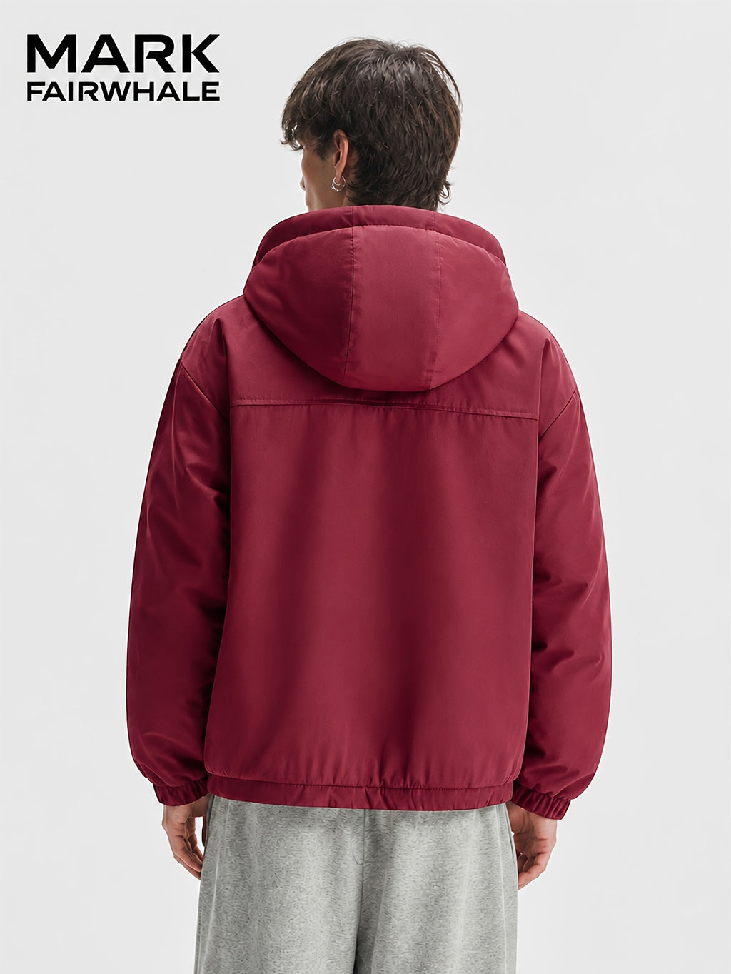 Veste pour homme, coupe-vent, à capuche, abricot