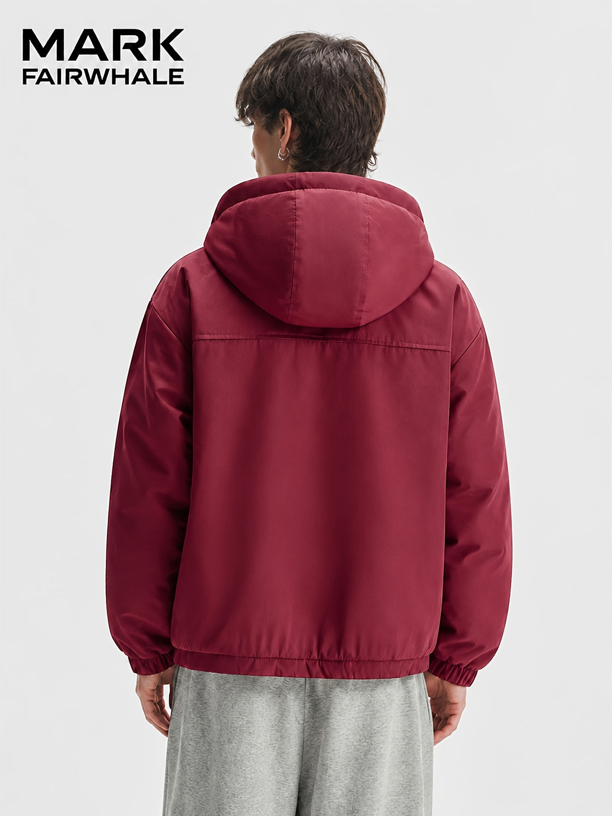 Veste pour homme, coupe-vent, à capuche, abricot