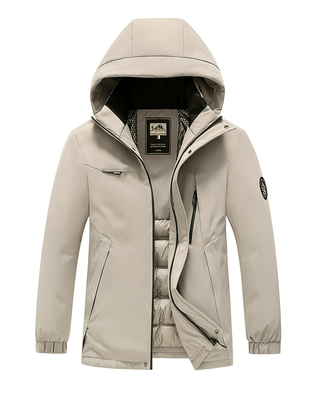 Manteau matelassé pour homme, à capuche, jaune