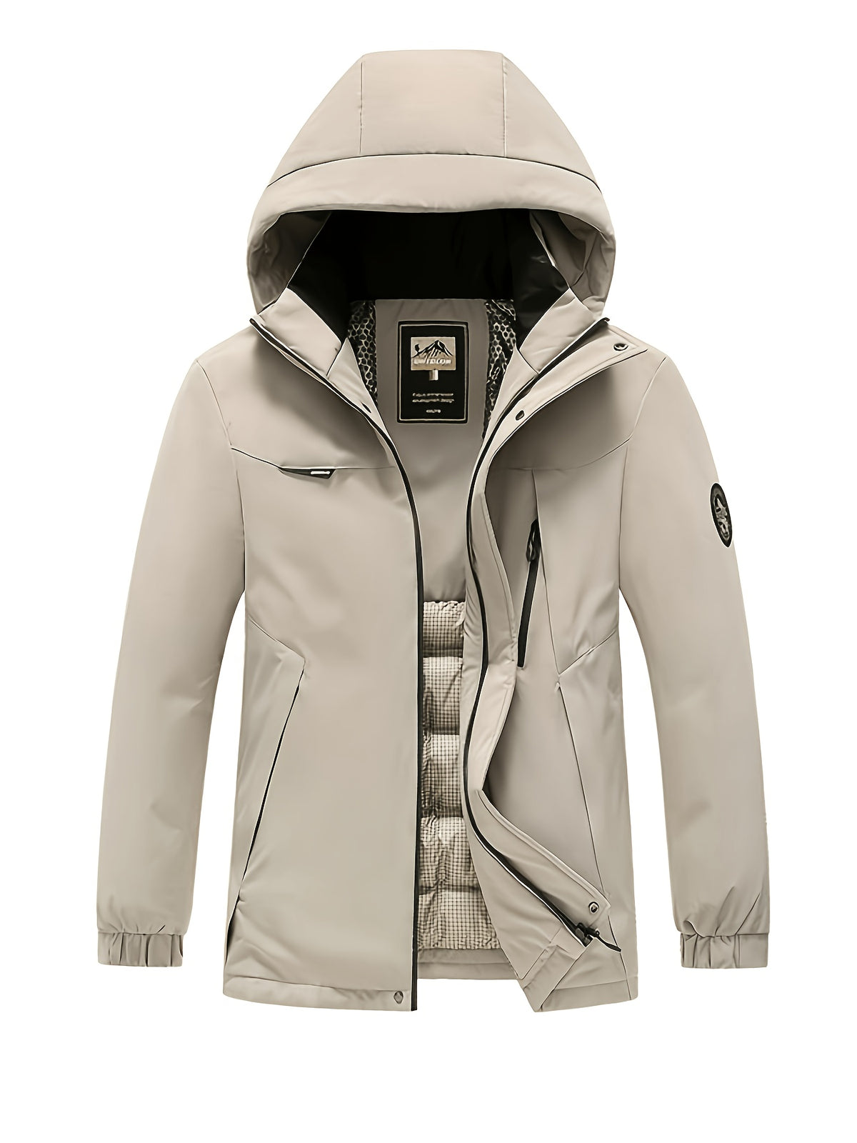 Manteau matelassé pour homme, à capuche, jaune
