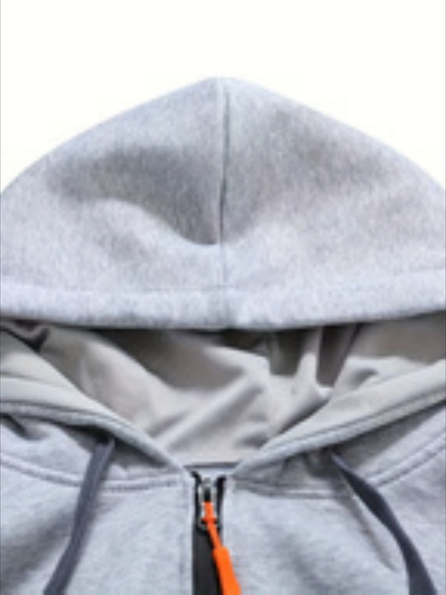 Veste, à capuche, couleur marine, détail du vêtement