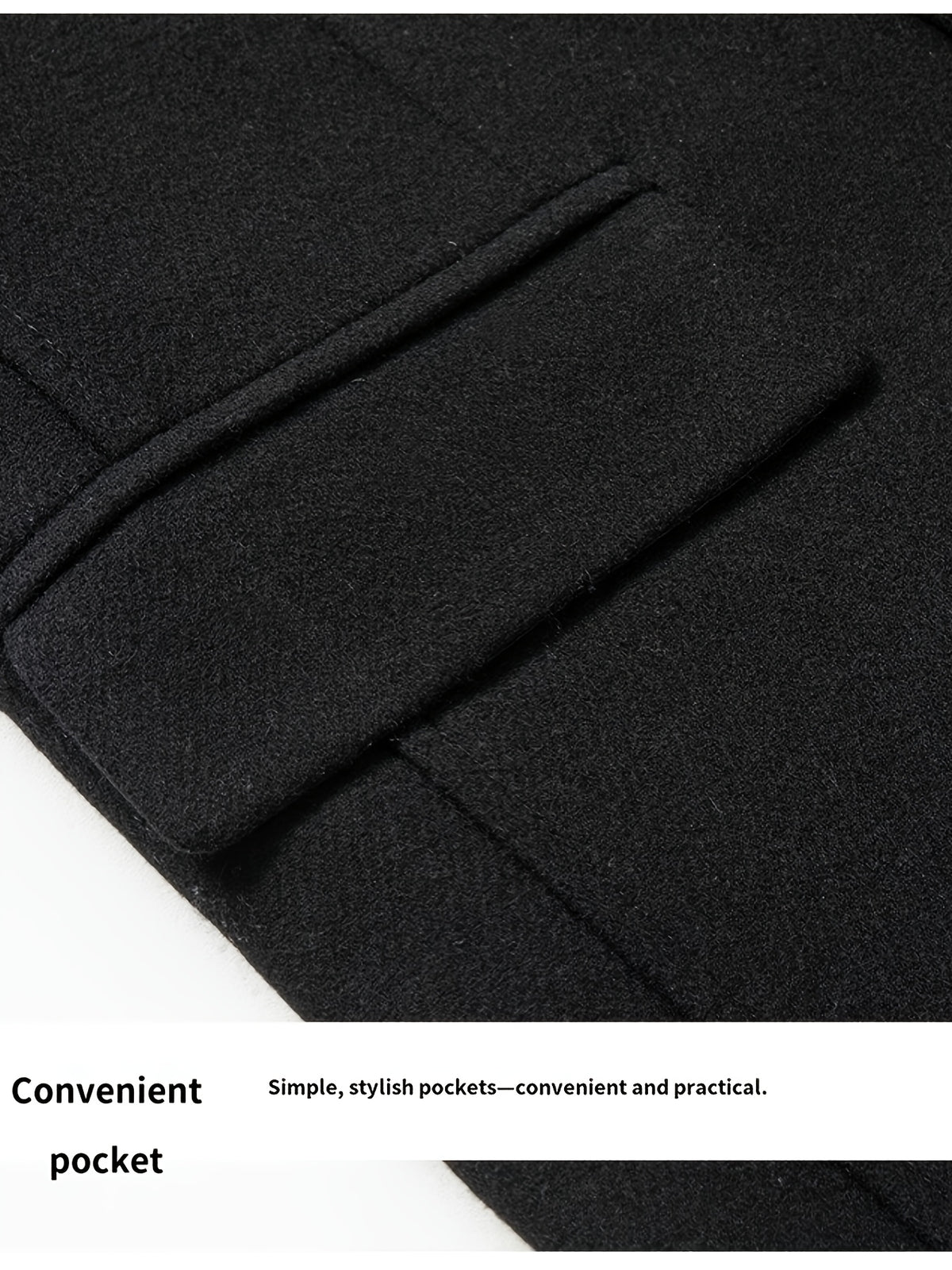 Manteau long pour homme en mélange de laine, col à revers