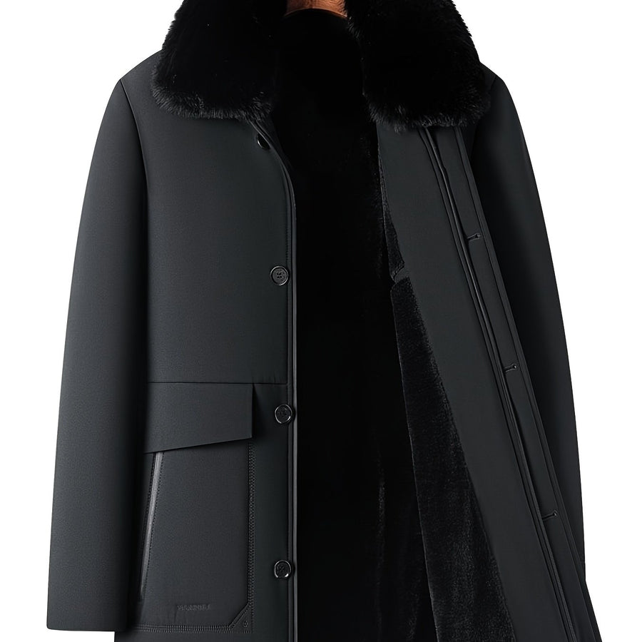 Manteau mi-long doublé et matelassé avec col chaud, coloris chambre d'amis bâtiment 2x07-6015 noir