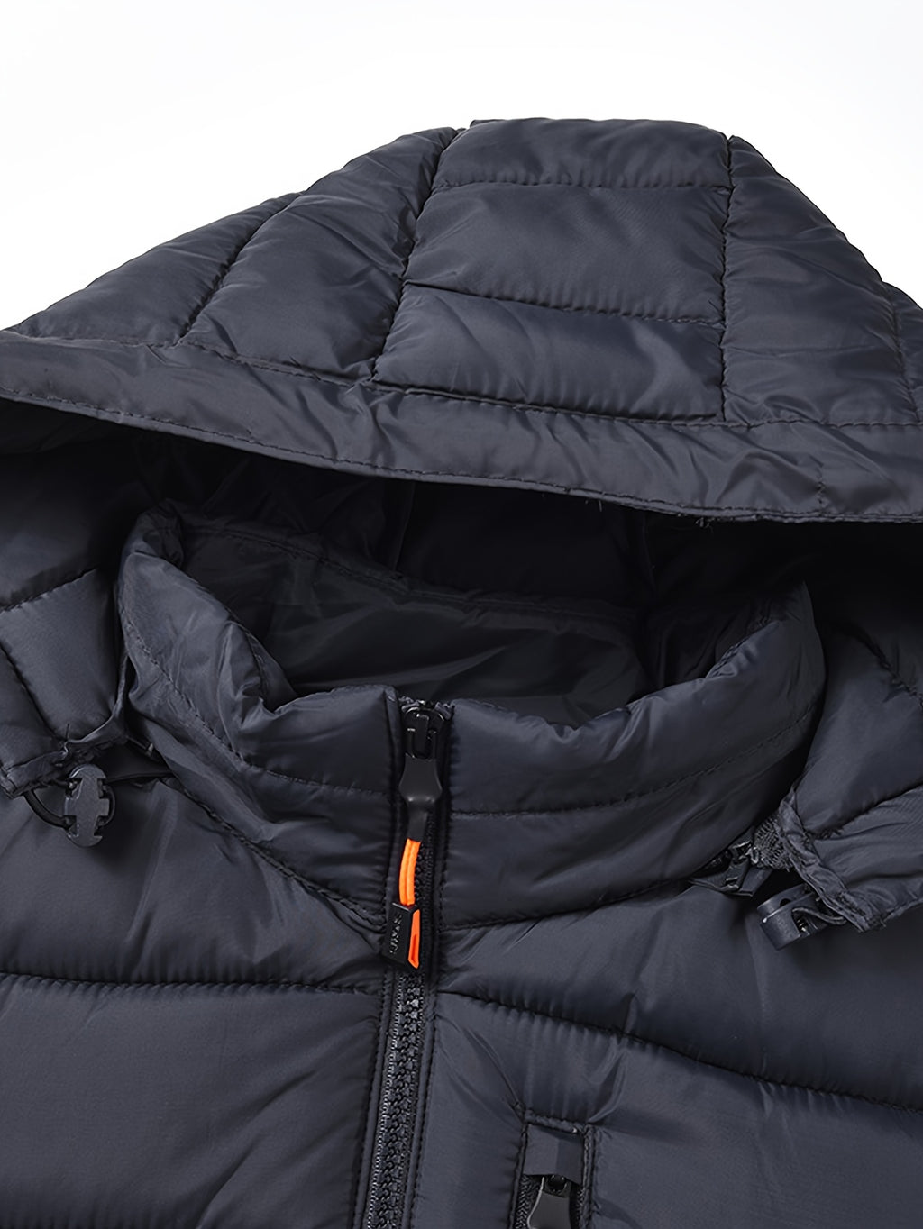 Veste matelassée pour homme, coupe-vent, à capuche, gris