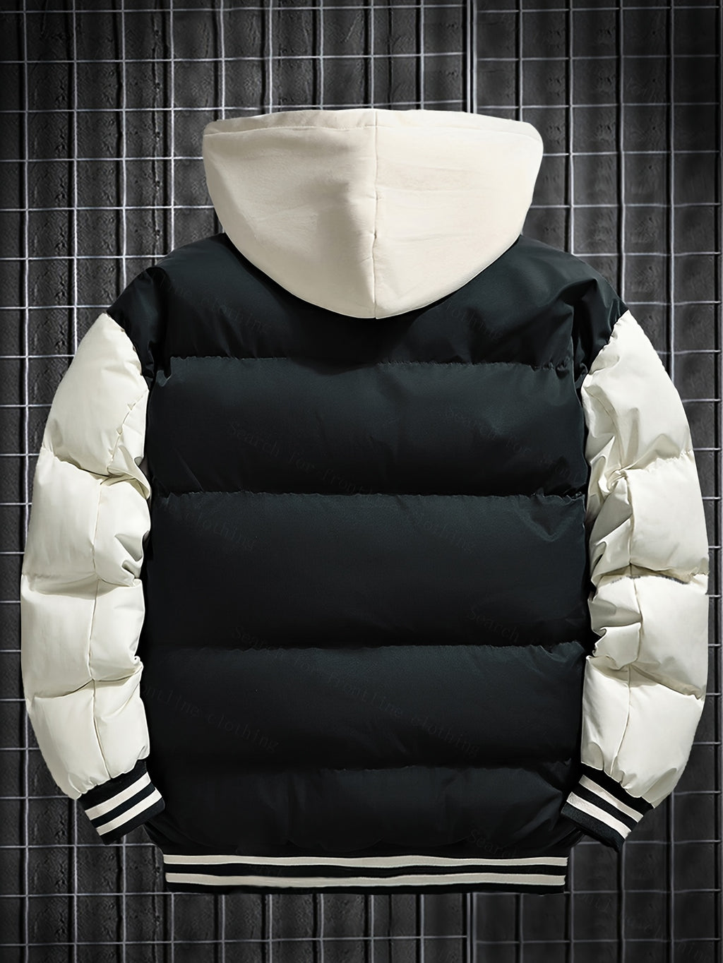 Veste courte à capuche hiver homme broderie complexe tendance marque épaissie costume pain chaud 5760L