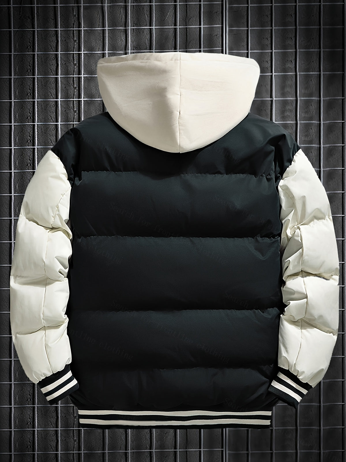 Veste courte à capuche hiver homme broderie complexe tendance marque épaissie costume pain chaud 5760L