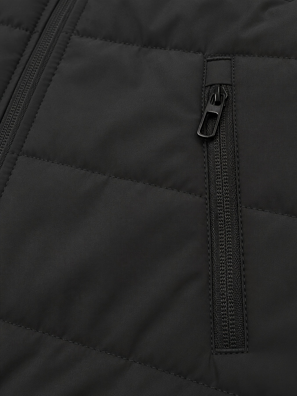 Veste matelassée, coupe-vent, à col montant, col montant, détail du vêtement