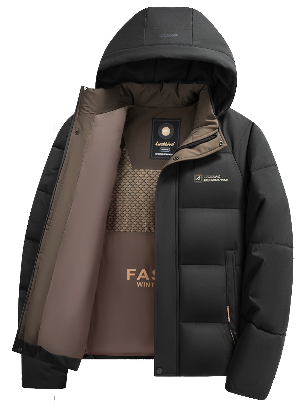 Manteau pour homme, coupe-vent, à capuche, bleu marine