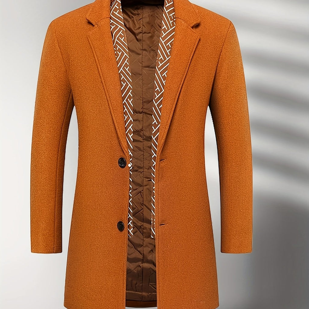 Manteau en laine mi-long, 50 % laine, tweed, coloris orange-rouge