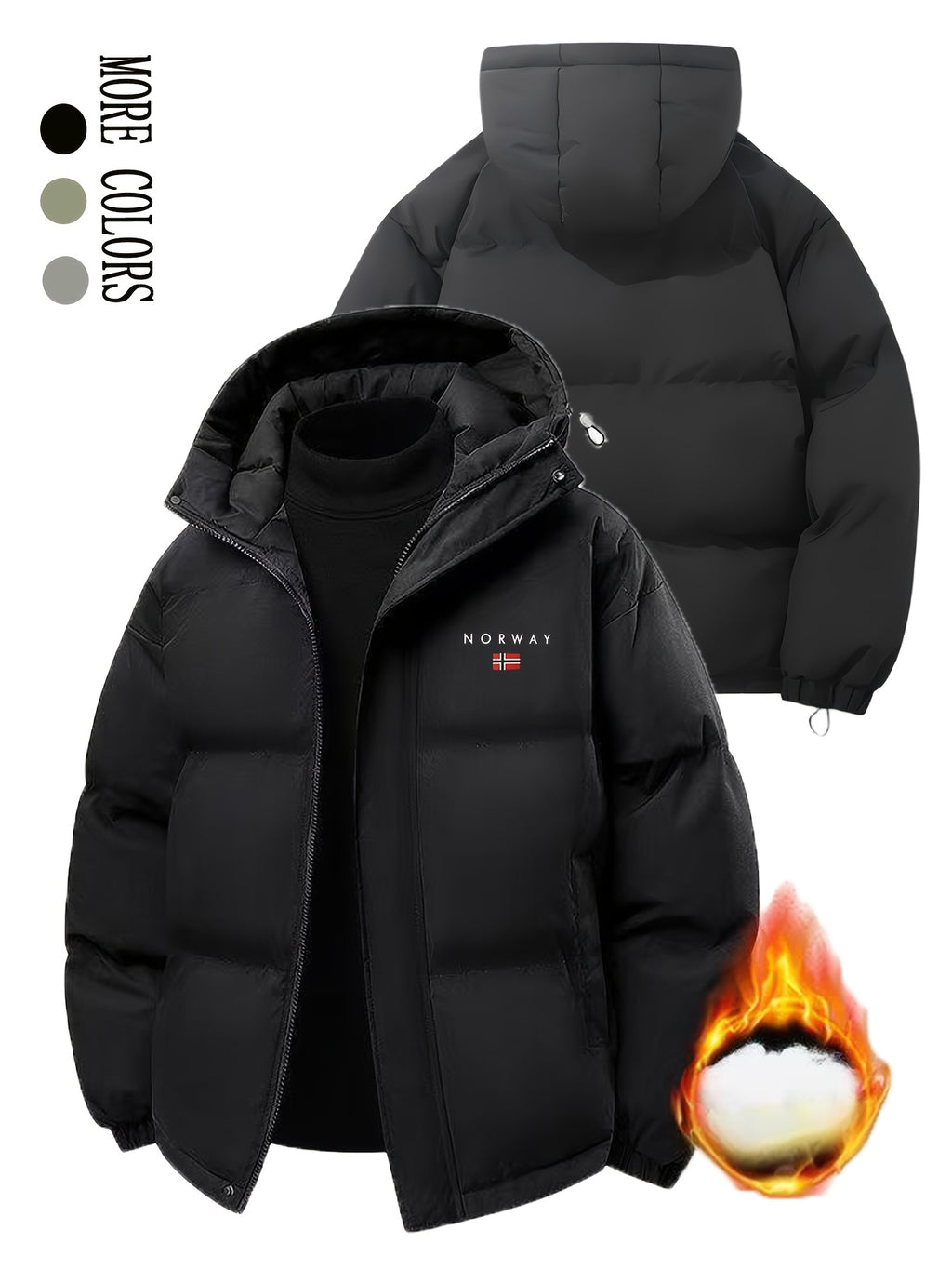 Veste pour homme, à capuche, col montant