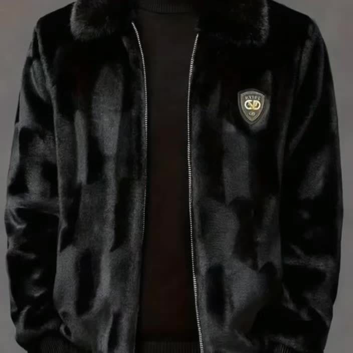 Manteau, à carreaux, à revers, noir, photo 12