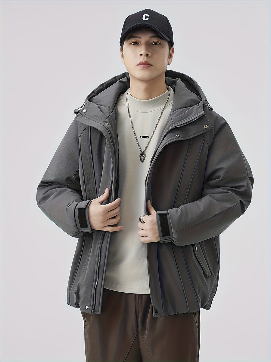 Manteau matelassé, à capuche, noir, photo 8