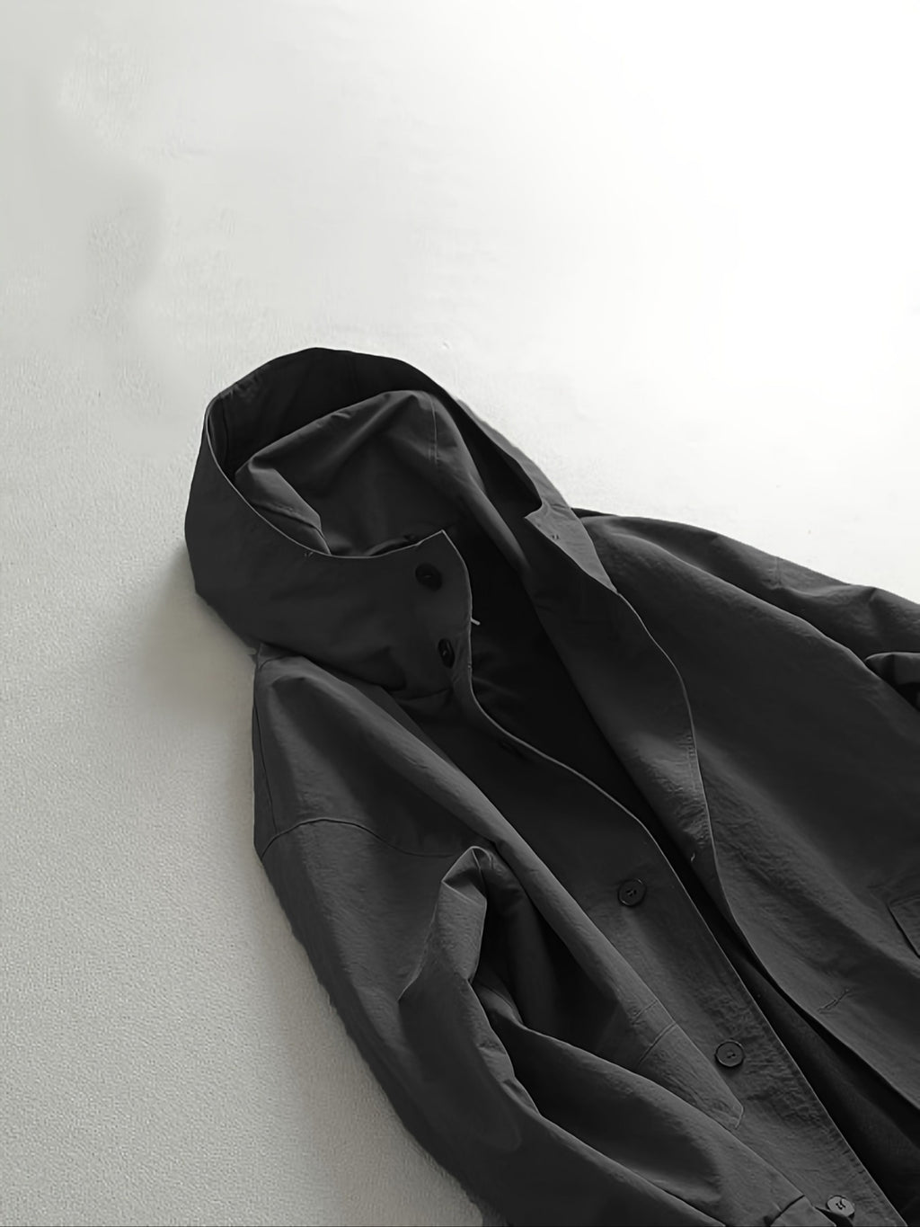 Trench pour homme, à capuche, gris foncé