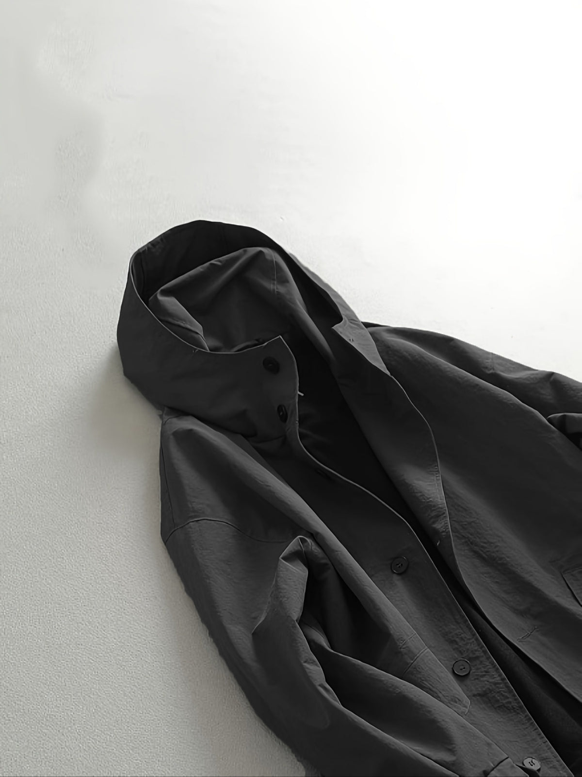 Trench pour homme, à capuche, gris foncé