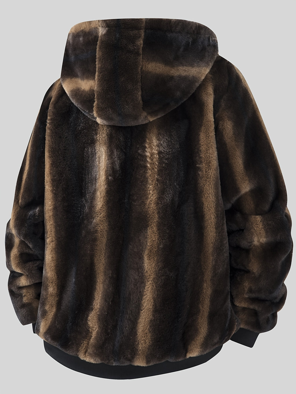 Veste en fausse fourrure pour homme, à capuche