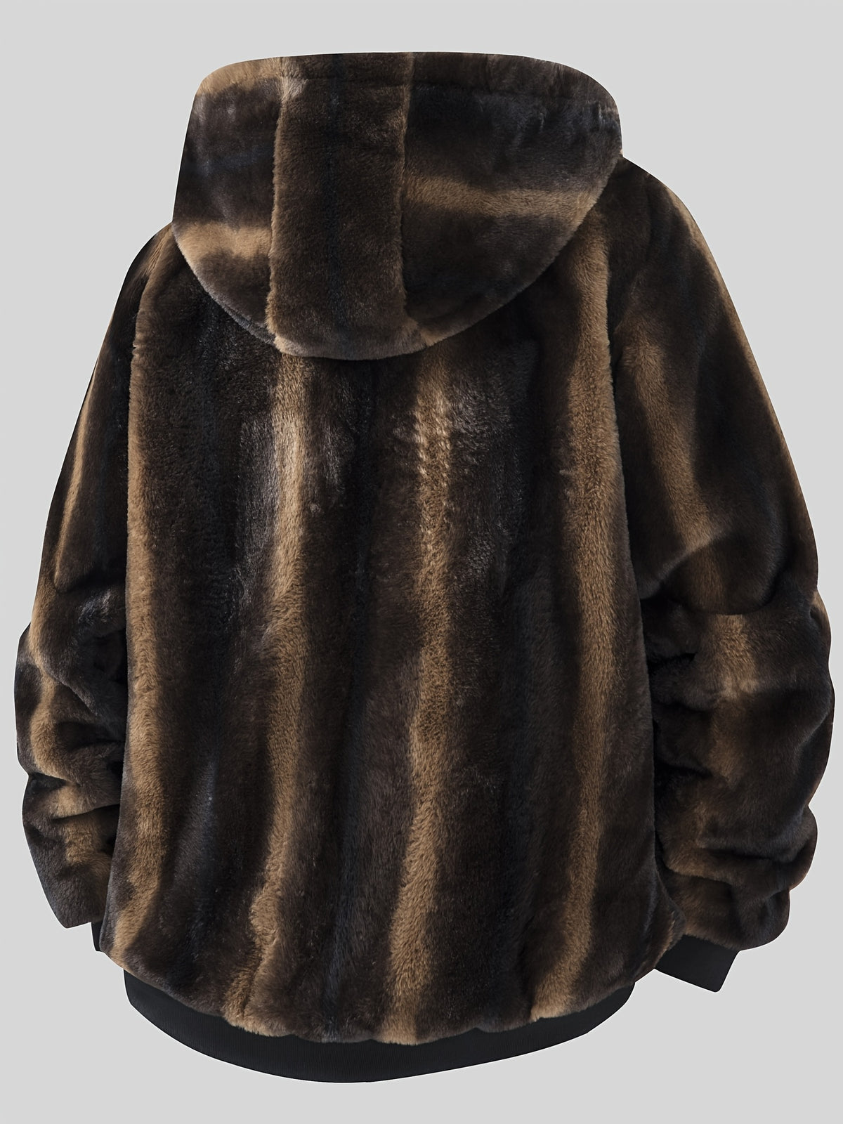 Veste en fausse fourrure pour homme, à capuche
