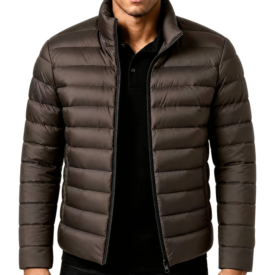 Veste, à col montant, marron 2, coloris café noir