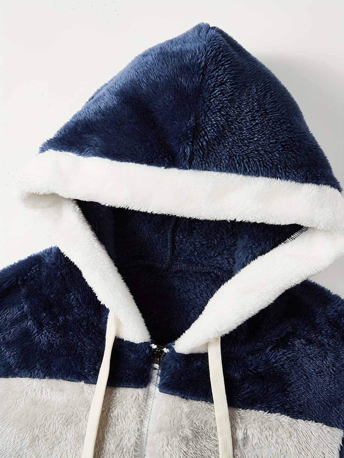 Veste en fausse fourrure pour homme, polaire, à capuche, col montant