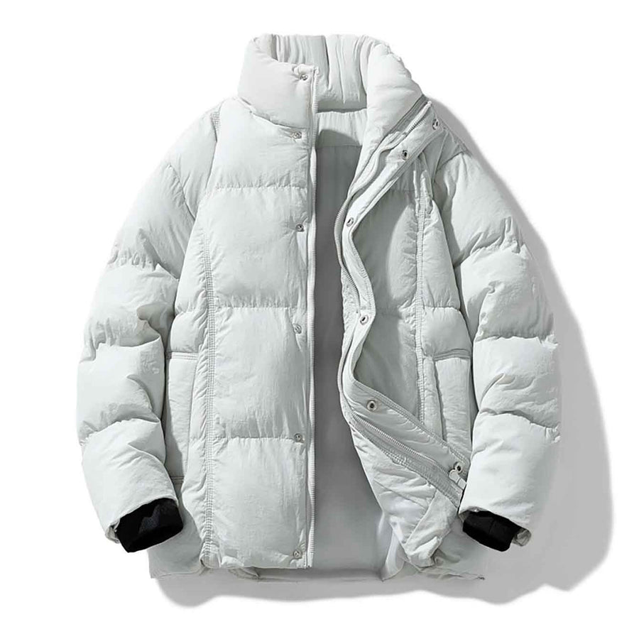 Veste matelassée pour homme, à col montant, blanc long, vue 2