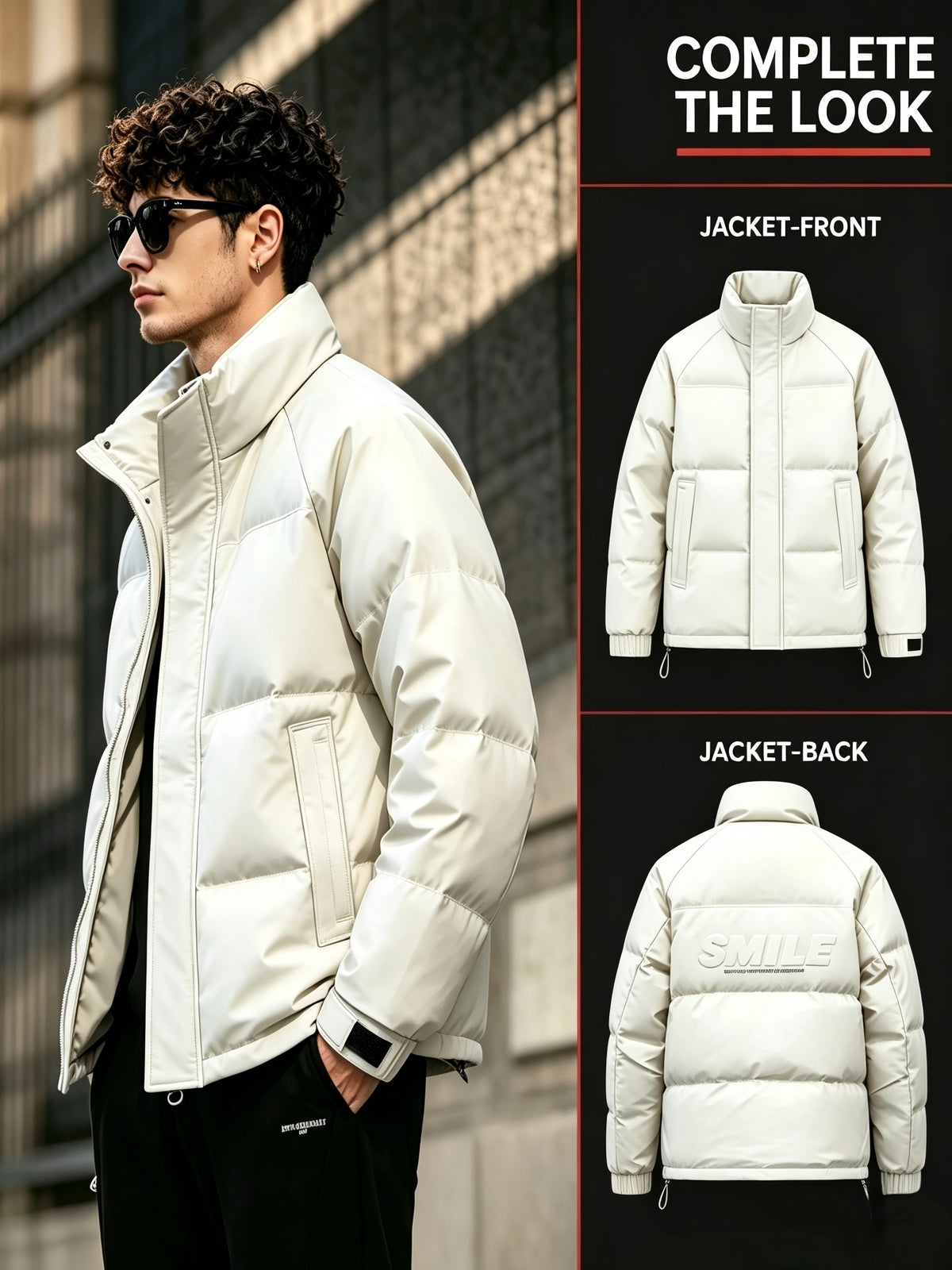 Veste pour homme, à col montant, col montant