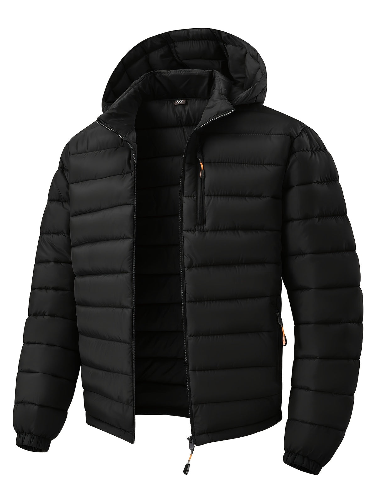 Manteau matelassé pour homme, coupe-vent, à capuche, bleu marine