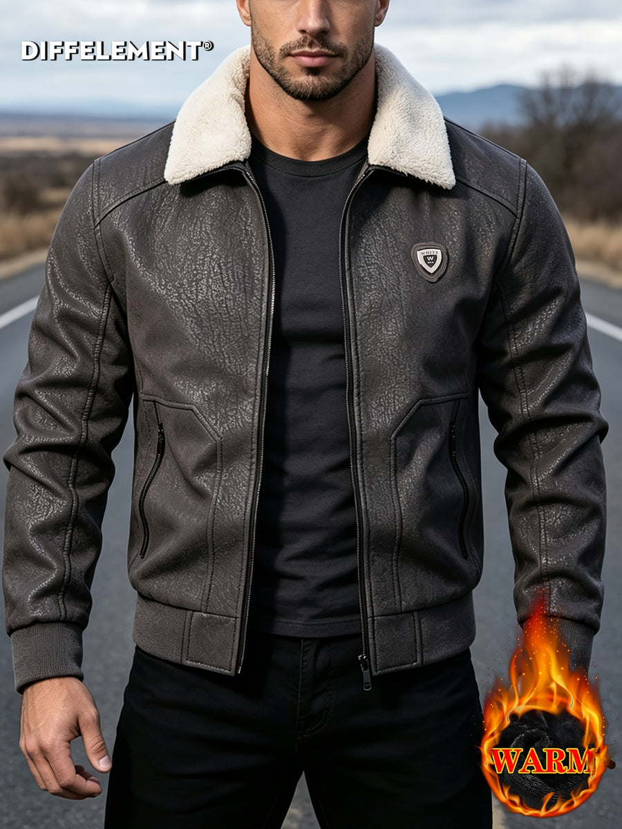 Veste en cuir PU, coupe-vent, à revers, photo 16