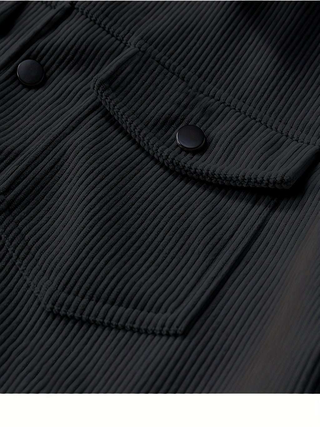 Veste, velours côtelé, à revers, noir, détail du vêtement