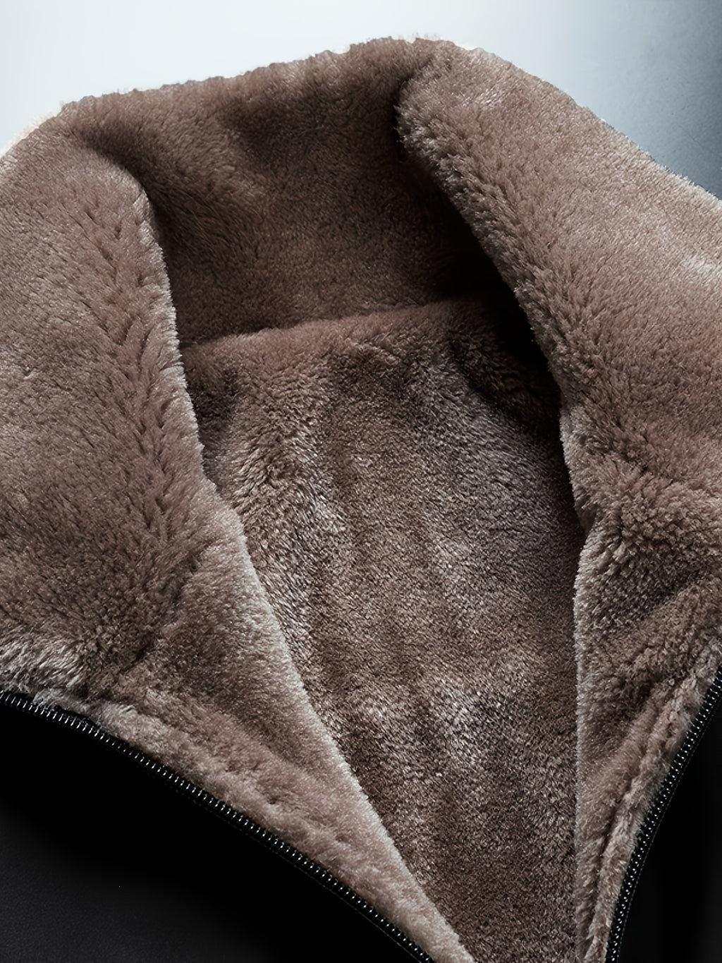 Manteau en fausse fourrure pour homme, polaire, à revers