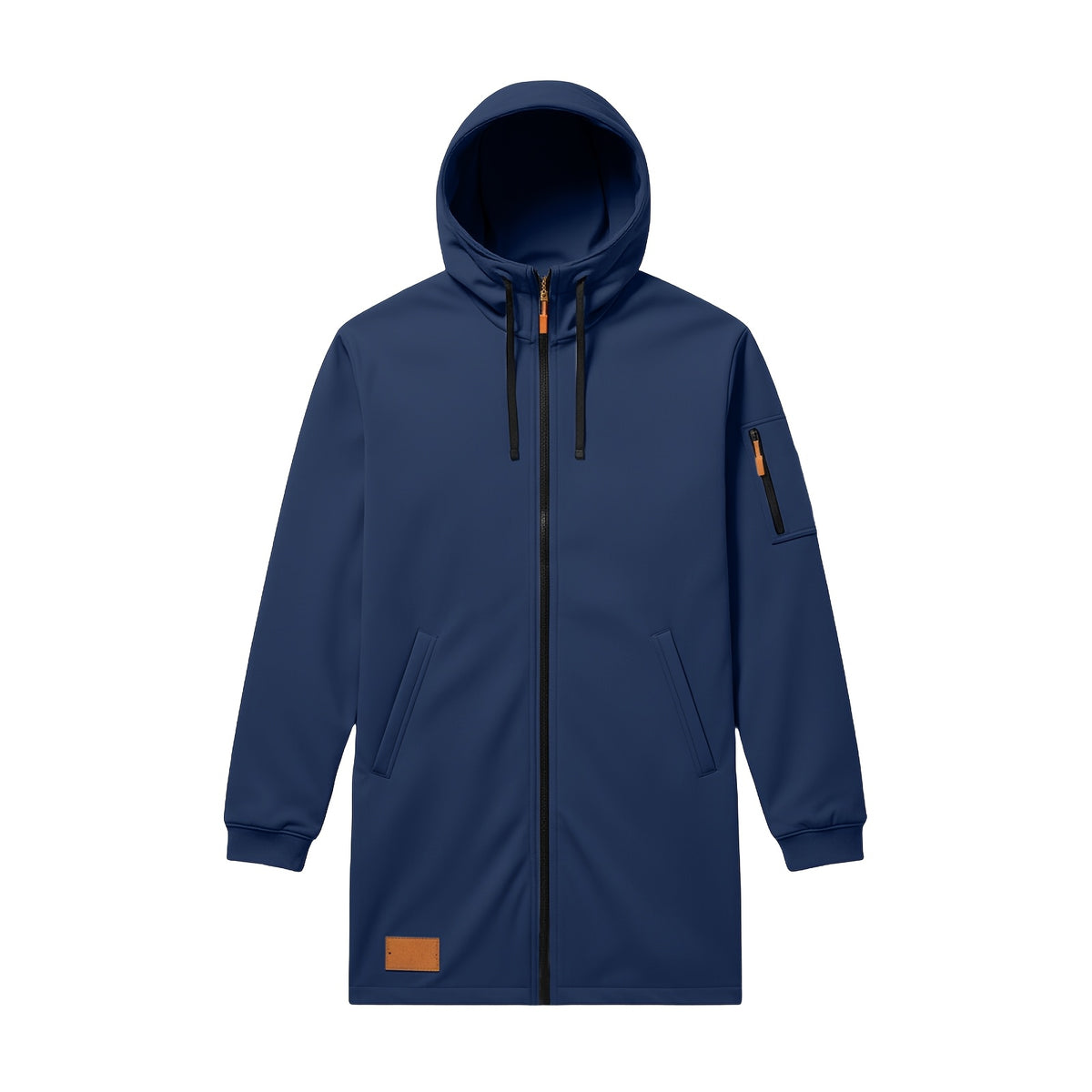 Veste long pour homme, à capuche, noir