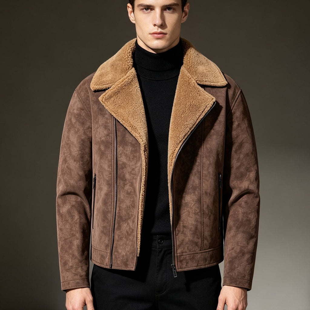 Veste matelassée, à revers, noir, coloris café