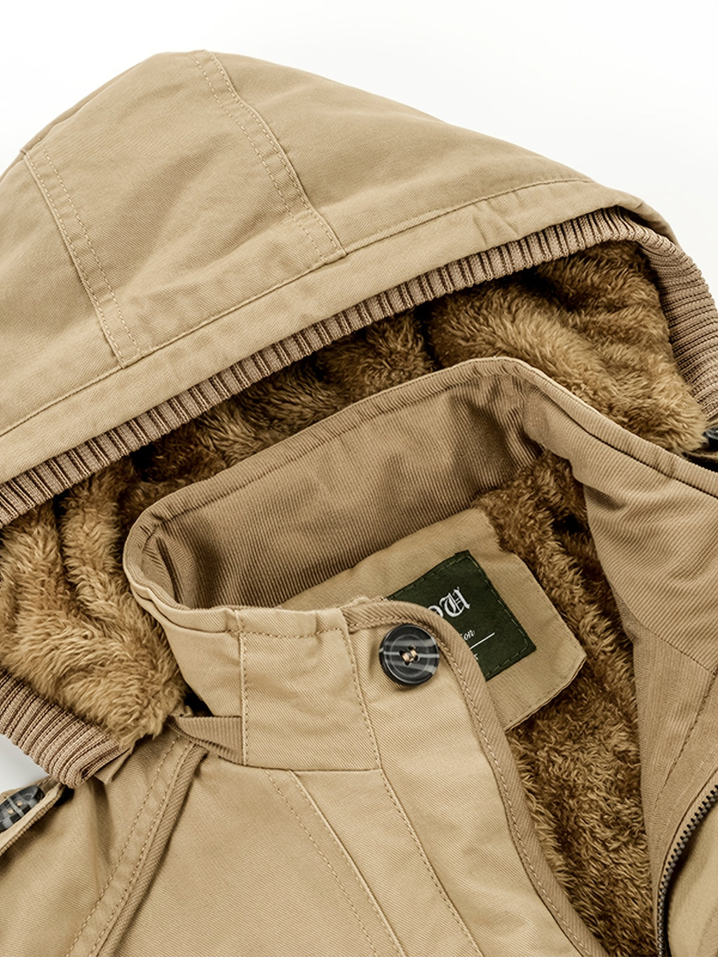 Parka matelassée pour homme, capuche amovible, à col montant