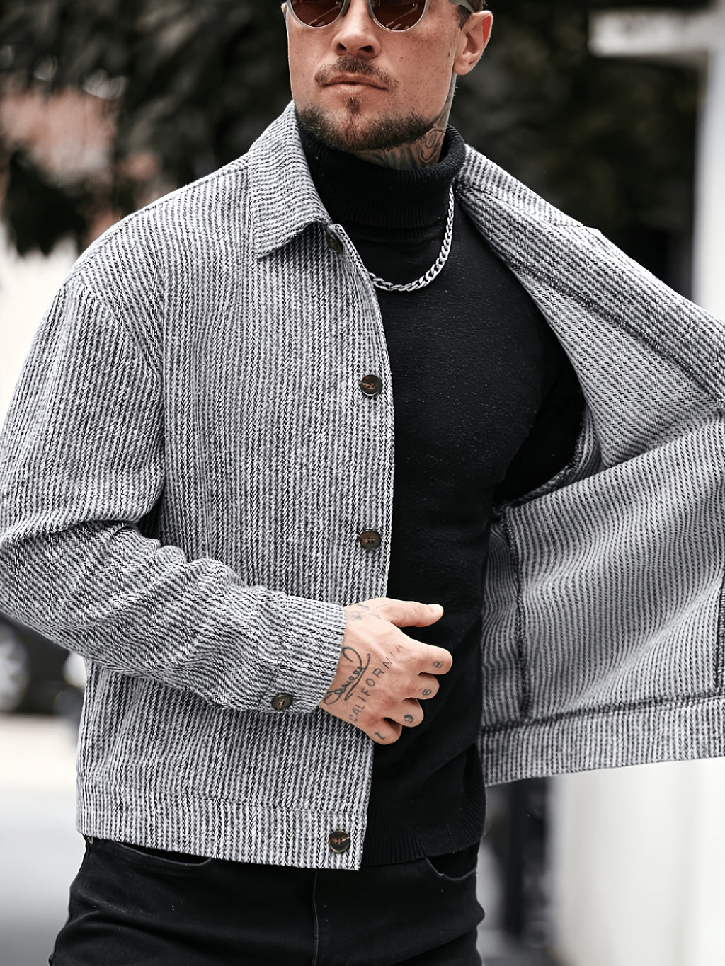 Veste pour homme, tweed, à revers