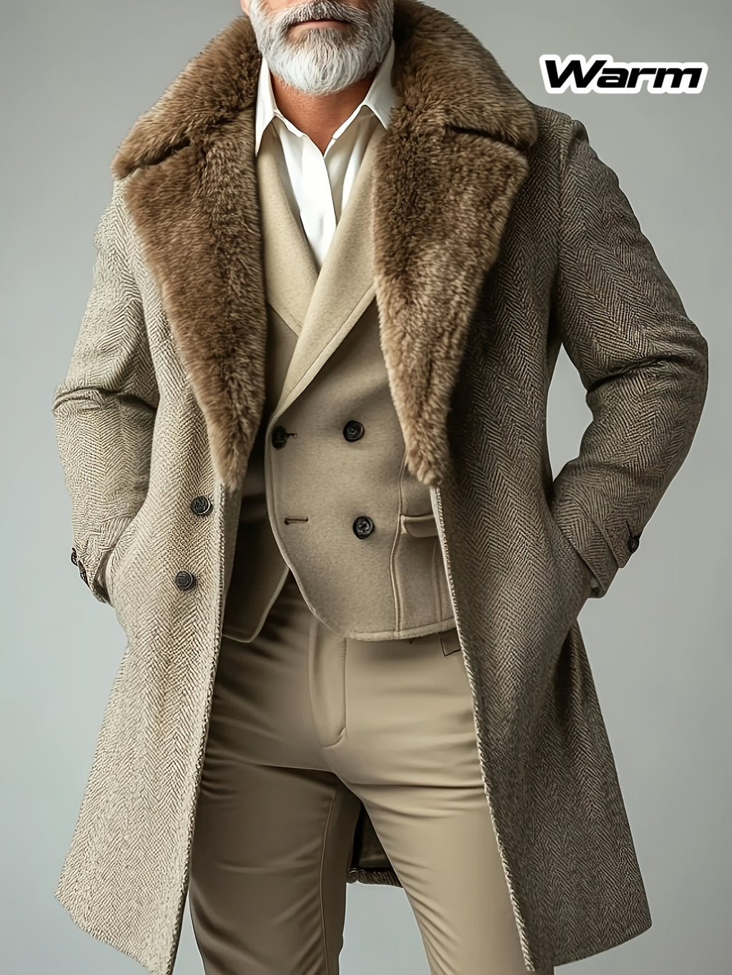 Manteau pour homme, à revers, modele 6