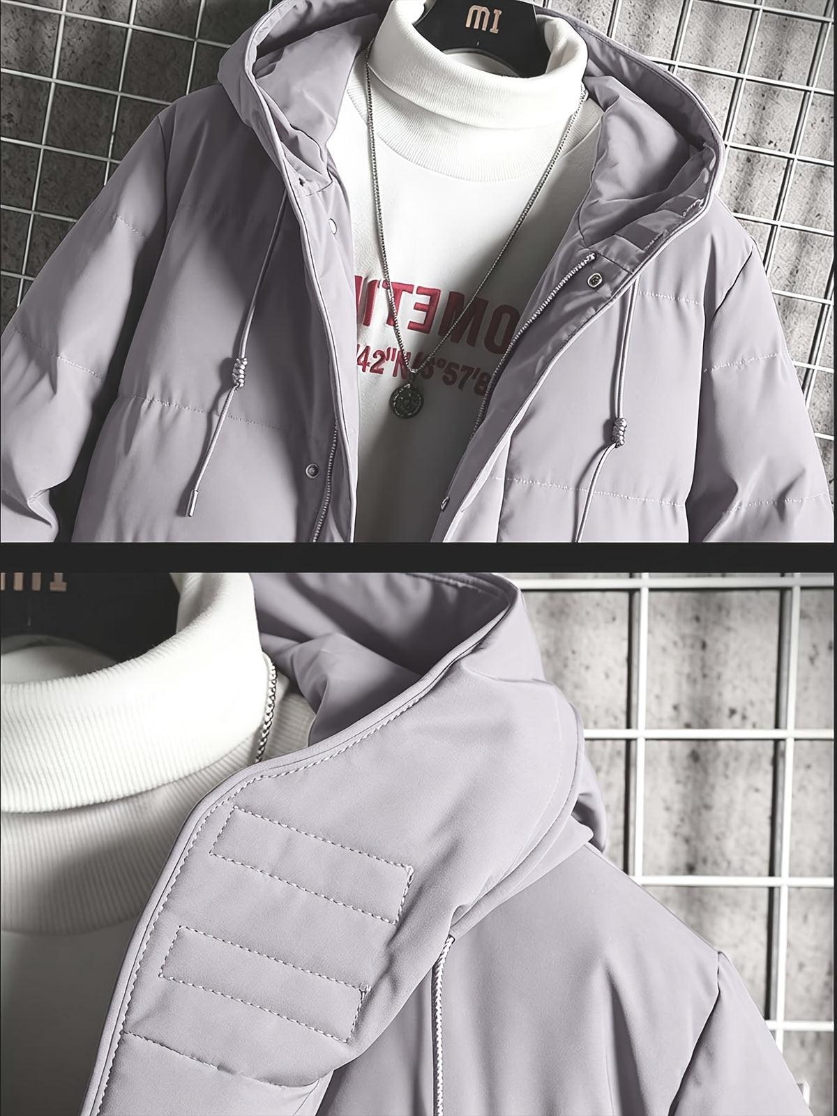 Manteau pour homme, à capuche, vert