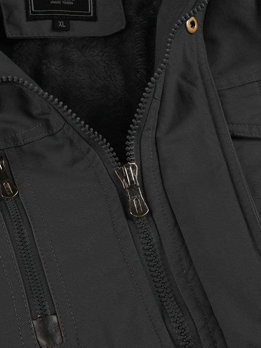 Veste mi-long, coupe-vent, à capuche, détail du vêtement