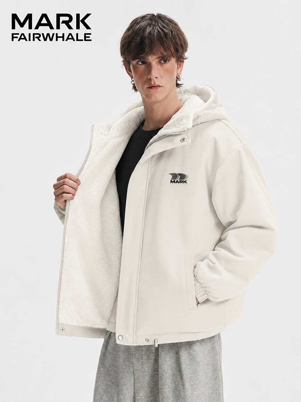 Veste pour homme, coupe-vent, à capuche, abricot