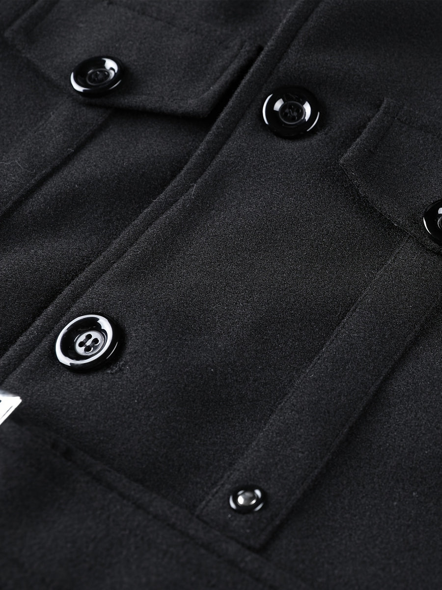 Veste long, à col montant, gris, détail du vêtement