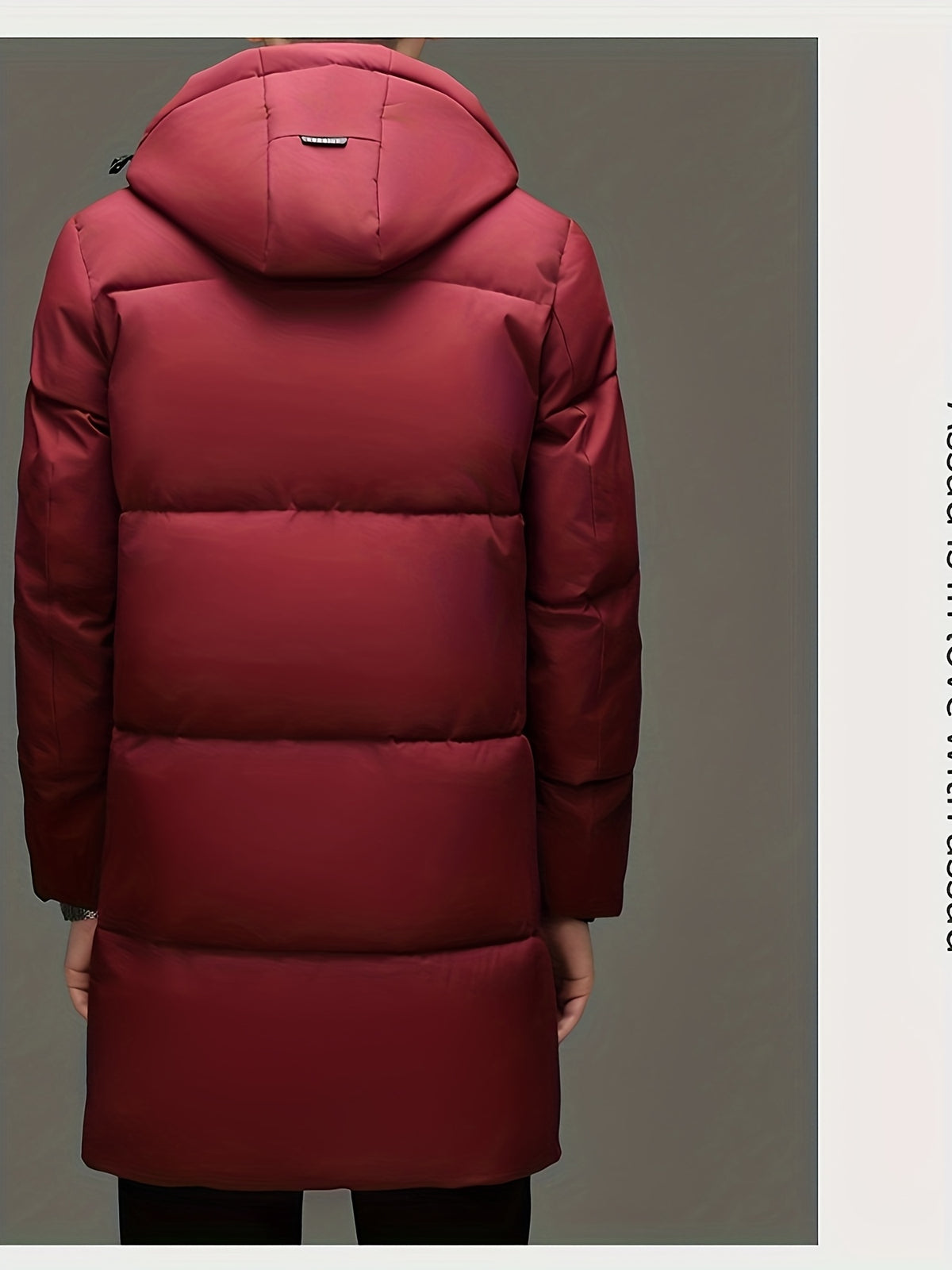 Manteau matelassé long pour homme, à capuche, noir