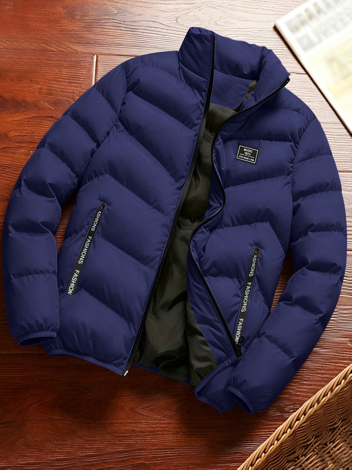 Veste long pour homme, à col montant, jaune